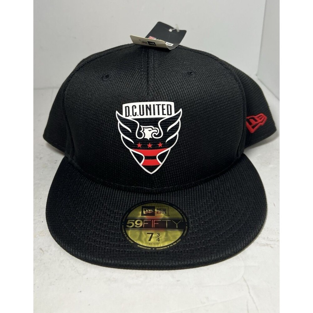D.C. United Hat Black New Era 59Fifty 7 3/4 Fitted Cap Official MLS Soccer NEW